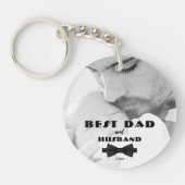 Best Vater und Ehemann Schwarze Krawatte Elegantes Schlüsselanhänger (Vorderseite)