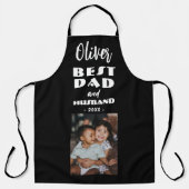 Best Vater und Husband Family Foto Keepake Black Schürze (Vorderseite)