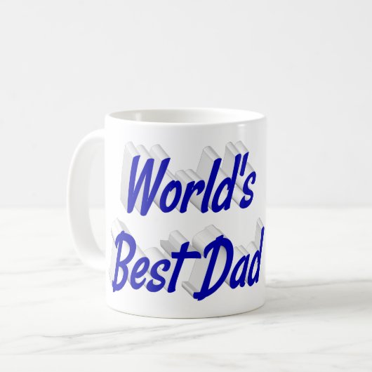 Best Vater Vathers Day Foto blauer Text Kaffeetasse (Vorderseite Links)