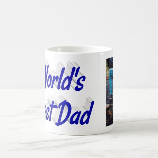 Best Vater Vathers Day Foto blauer Text Kaffeetasse (Mittel)