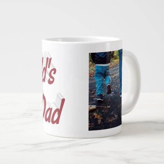 Best Vater Vathers Day Foto bordeauxrot Jumbo-Tasse (Vorderseite Rechts)