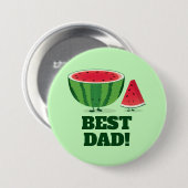 Best Vater Watermelon Frucht Cartoon Button (Vorne & Hinten)