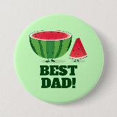 Best Vater Watermelon Frucht Cartoon Button (Vorderseite)