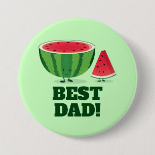 Best Vater Watermelon Frucht Cartoon Button