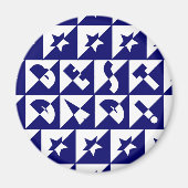 Best Vater Wild Text Pattern & Stars Blau & Weiß Magnet (Vorne)