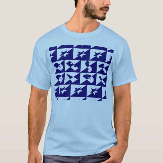 Best Vater Wild Text Pattern & Stars Blau & Weiß T-Shirt (Vorderseite)