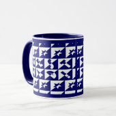 Best Vater Wild Text Pattern & Stars Blau & Weiß Tasse (Vorderseite Links)