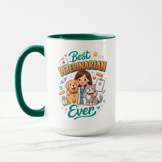 Best Veterinarian Ever | Vet Appreciation Doctor’s Tasse (Links)