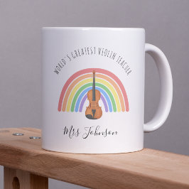 Best Violin Teacher Rainbow Music Thank you Gift Kaffeetasse