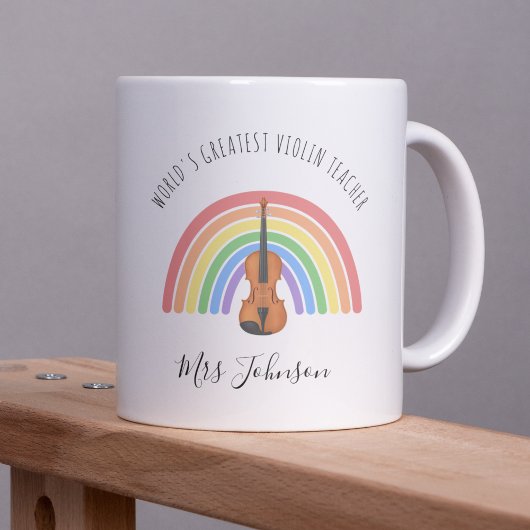 Best Violin Teacher Rainbow Music Thank you Gift Kaffeetasse