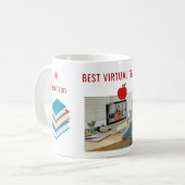 Best Virtual Teacher je Individuelle Name Foto Boo Kaffeetasse (Vorderseite Links)