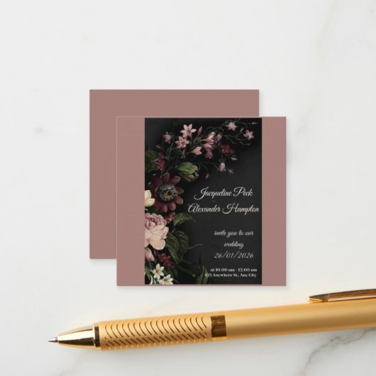 best wedding purple card begleitkarte (Vorderseite/Rückseite Beispiel)