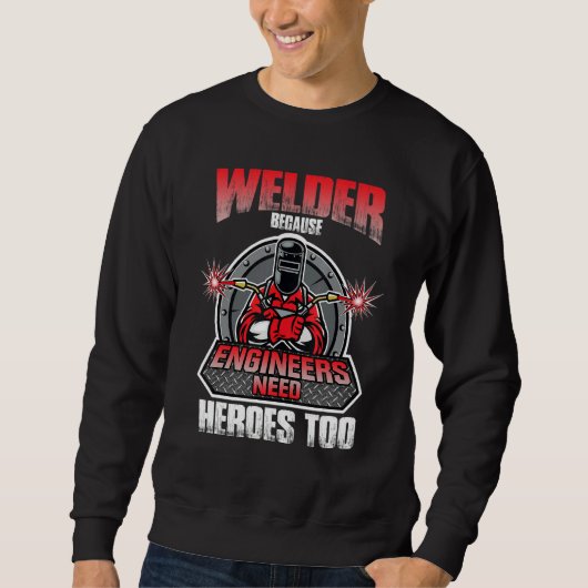 Best Welding Retro Pipeliner Ironworker Welder Sweatshirt (Vorderseite)