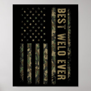 Best Welo je Camouflage American Flag Vater's D Poster