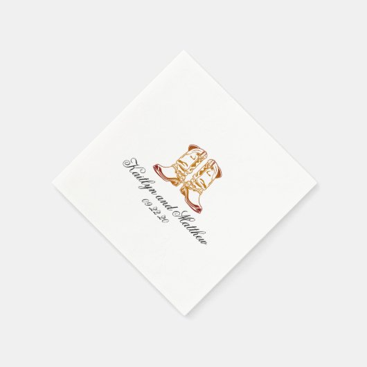 Best Western Dark Brown Wedding Serviette (Ecke)