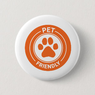 Best Westie Pet Friendly Gezeichnet Paw - Orange Button