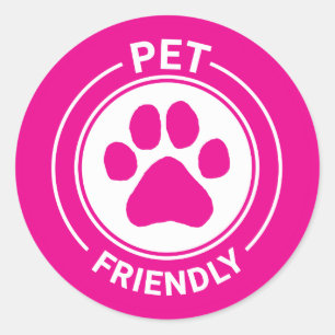 Best Westie Pet Friendly Gezeichnet Paw - Pink Runder Aufkleber
