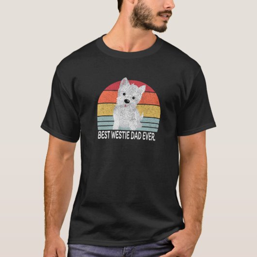 Best Westie Vater je West Highland Terrier Distres T-Shirt (Vorderseite)