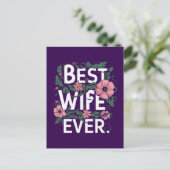 Best Wife ever Postkarte (Stehend Vorderseite)