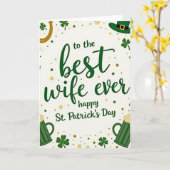 Best Wife Happy St Patricks Day Card Karte (Gelbe Blume)