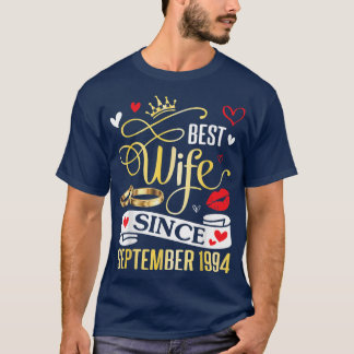 Best Wife Since September 1994 Happy Marry 28 Year T-Shirt