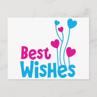 BEST WISHER mit Liebe Herzballons Postkarte