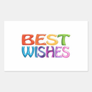 BEST WISHES lustig buntes 3D-Logo Rechteckiger Aufkleber