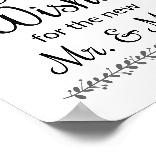 Best Wishings Wedding Guest Book Sign - Rochester Poster (Ecke)