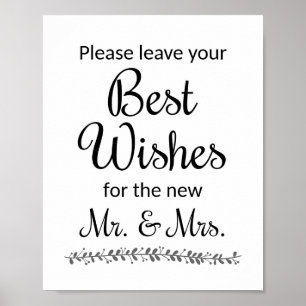 Best Wishings Wedding Guest Book Sign - Rochester Poster