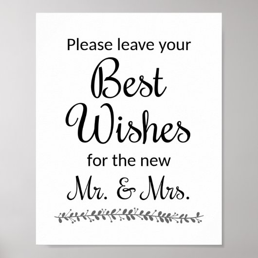 Best Wishings Wedding Guest Book Sign - Rochester Poster (Vorne)