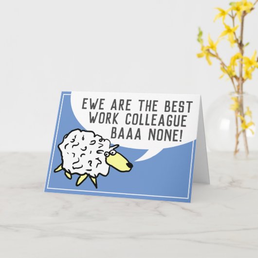 Best Work Colleague Bar None - Sheep Puff Karte (Gelbe Blume)