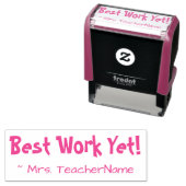 "Best Work yet!" + Name des Lehrers Rubber Briefma Permastempel (Beispiel)