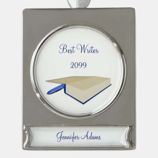 Best Writer Book Christmas Ornament (Vorderseite)