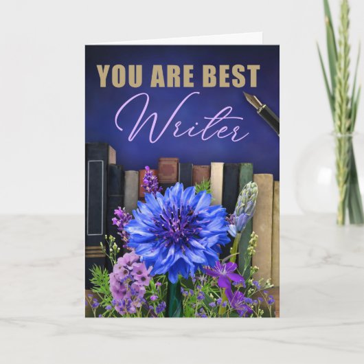 Best Writer Book Theme Greeting Card for an Author Karte (Vorderseite)