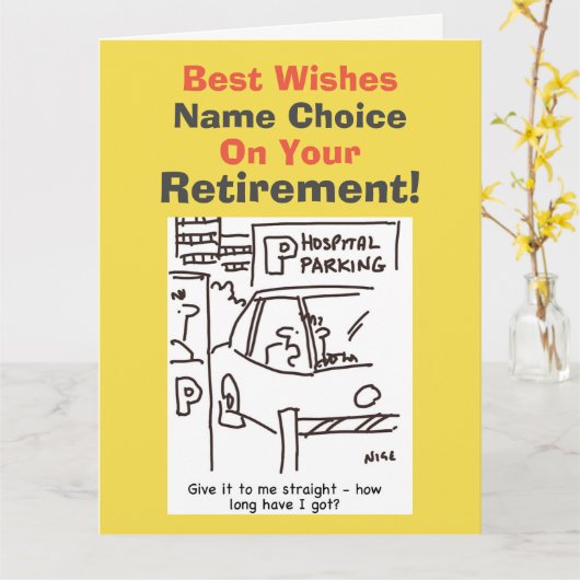 Best Wünsched Hospital Worker Retirement Card Karte (Gelbe Blume)