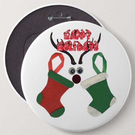 Best wünscht Weihnachten Besondere Anlass Red & Gr Button (Vorne & Hinten)