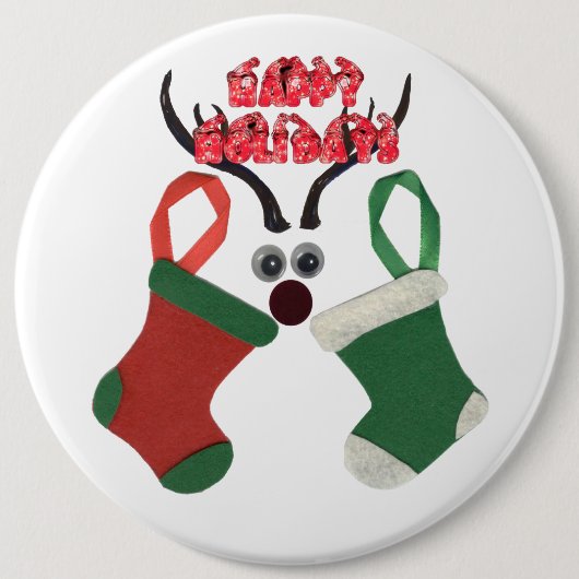 Best wünscht Weihnachten Besondere Anlass Red & Gr Button (Vorderseite)