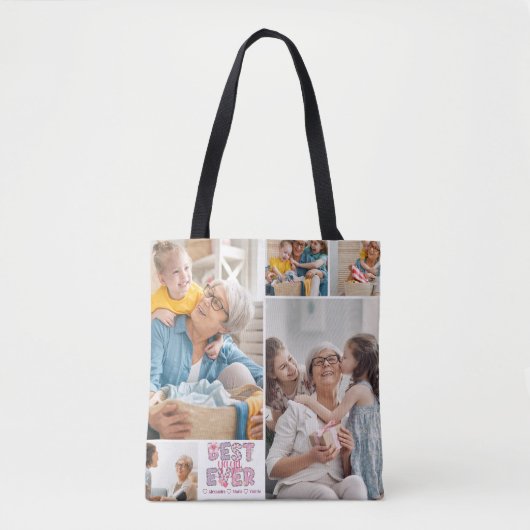 Best Yaya Ever Floral 4 Photo Collage Tasche (Vorderseite)