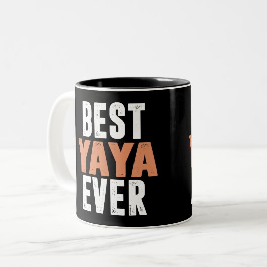 Best Yaya Ever Zweifarbige Tasse (Vorderseite Links)