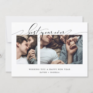Best Year Eve Foto Collage New Year Holiday Card Feiertagskarte