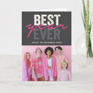 Best Year Ever Handwriting Script Modern Photo Feiertagskarte