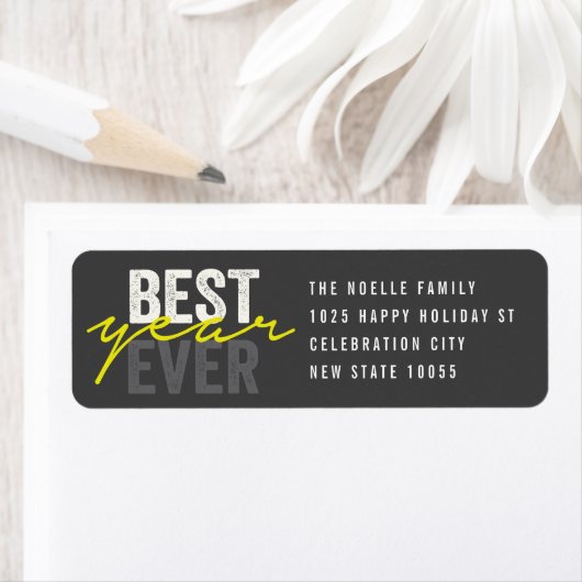 Best Year Ever Handwriting Script Moderne Adresse (Insitu)
