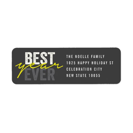Best Year Ever Handwriting Script Moderne Adresse (Vorne)