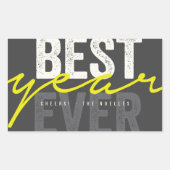 Best Year Ever Handwriting Script Moderner Urlaub Rechteckiger Aufkleber (Vorderseite)
