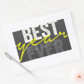 Best Year Ever Handwriting Script Moderner Urlaub Rechteckiger Aufkleber (Umschlag)