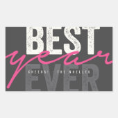 Best Year Ever Handwriting Script Moderner Urlaub Rechteckiger Aufkleber (Vorderseite)