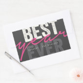 Best Year Ever Handwriting Script Moderner Urlaub Rechteckiger Aufkleber (Umschlag)