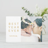 Best Year Ever Holiday Foto Cards Einladung (Stehend Vorderseite)