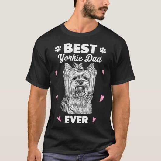 Best Yorkie Dad Yorkshire Terrier Dog T-Shirt (Vorderseite)