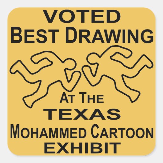 Best Zeichnend Mohammed-Cartoon-Ausstellung Quadratischer Aufkleber (Vorderseite)